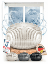 Flow Luftentfeuchter ohne Strom bis 25m² [NEUESTE FORMEL] Raumentfeuchter ohne Strom mit 450g Entfeuchter Granulat - Raumluftentfeuchter - Feuchtigkeitsabsorber für ein angenehmes Wohnklima Creme Angebot bei HelloDeals