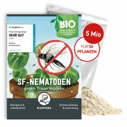 Plantura SF-Nematoden gegen Trauermücken, zum Gießen, hochwirksam & biologisch, Nützlinge aus Deutschland, 5 Mio für 5 m²/ ca. 50 Pflanzen SF-Nematoden 5 Mio Angebot bei HelloDeals