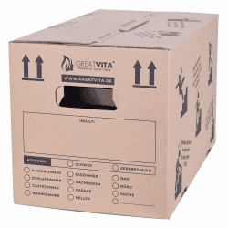 MeaVita Umzugskartons 10 Stück 2‑wellig, extra stabil bis 40 kg, 600 x 330 x 350 mm, recycelte Pappe, schnell aufbauend ohne Klebeband, moving boxes sowie archivbox mit verstärkten Tragegriffen Angebot bei HelloDeals