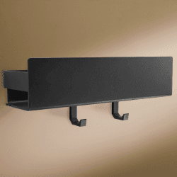 Designfabrik Hamburg Duschablage ohne Bohren | Badezimmer Organizer | Duschregal ohne Bohren | Badregal | Hängeregal | Wandregal | Duschkorb selbstklebend | Duschablage Schwarz 30 cm 30 cm Rectangular Matt Schwarz Angebot bei HelloDeals