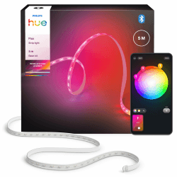 Philips Hue Flux 5m LED-Lightstrip, 1200 lm, lebendige Farben, flexible Innenbeleuchtung, Chromasync™-Farbmischung, RGBWWIC, zuschneidbar, erweiterbar, wiederverwendbar, App- und Sprachsteuerung Angebot bei HelloDeals