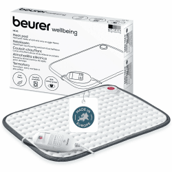 Beurer Heizkissen HK 41, kuscheliges Wärmekissen mit 3 Temperaturstufen und Abschaltautomatik, maschinenwaschbar, made in Europe, weiß / grau, 44 x 33 cm Weiches Material Angebot bei HelloDeals