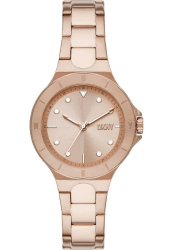 DKNY Chambers Damenuhr, Chronographenuhr mit Quarzwerk und Edelstahl-, Leder- oder Silikonarmband 34MM Rose Gold Angebot bei HelloDeals
