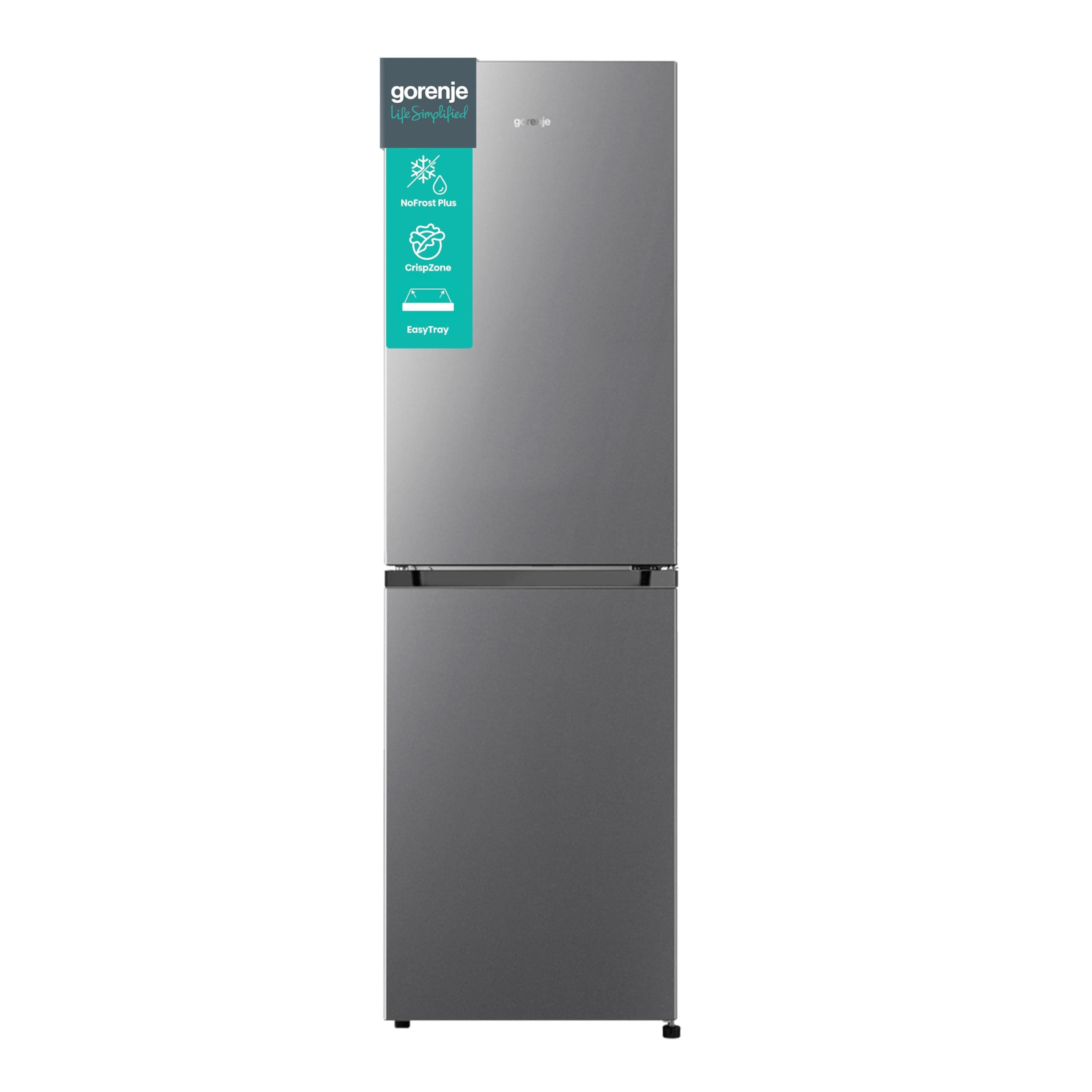 Gorenje NRK 418 ECS4 Kühl-Gefrierkombination/ NoFrostPlus/ MultiFlow 360°/ CrispZone/ 182,4 cm/ Kühlteil 171 l/ Gefrierteil 85 l/ 41 dB/ 226 kWh/ Jahr/ Edelstahl-Look 182cm Energieklasse E Silber Angebot bei HelloDeals