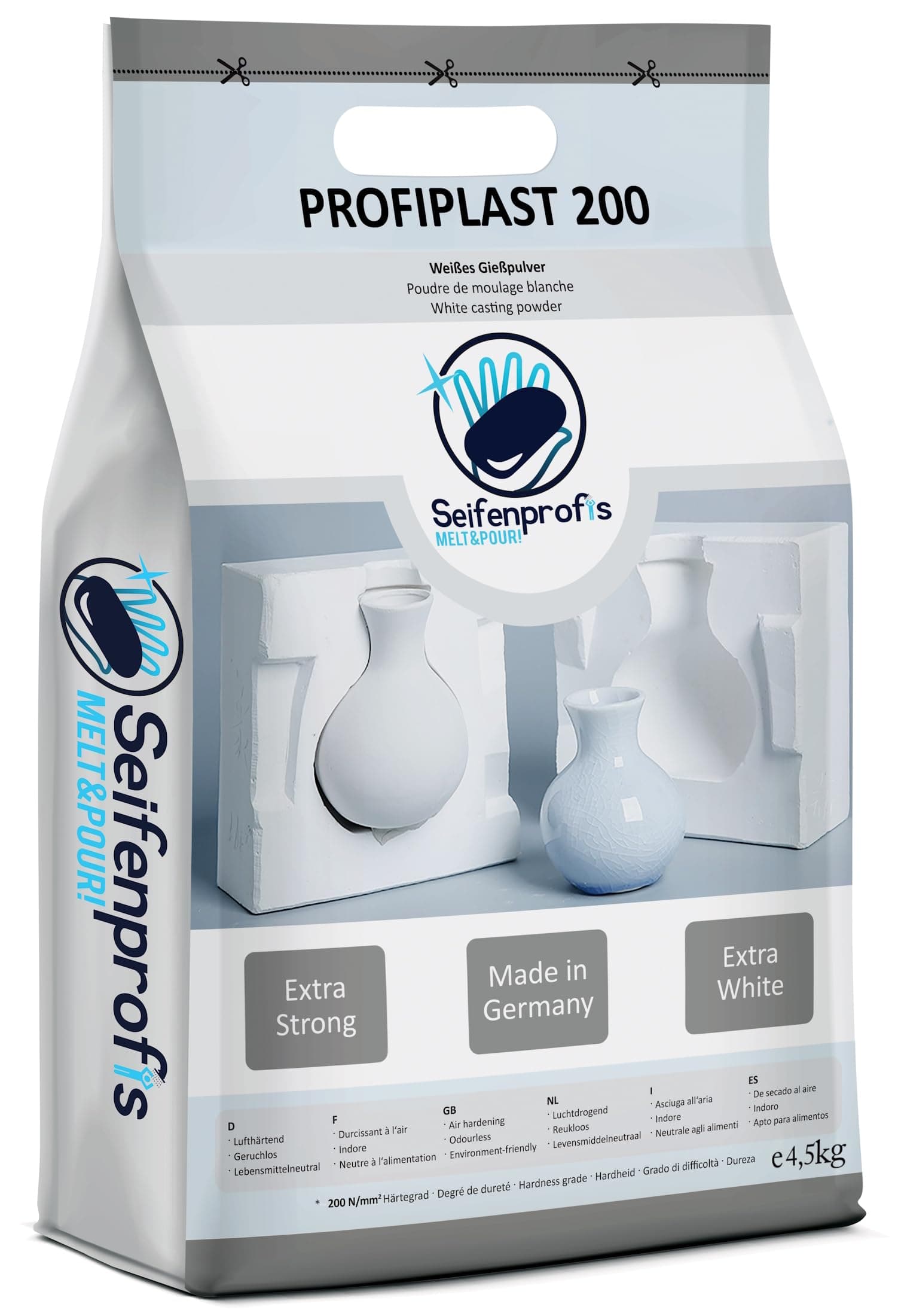 Profiplast 200 Gießpulver weiß 4,5kg, Lufthärtend & Geruchlos, Gießmasse Reliefgießpulver Gipspulver zum Gießen Angebot bei HelloDeals