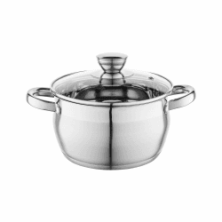 Florina Oliver 20 cm 3,4 L Edelstahltopf mit Glasdeckel | Für Induktion, Gas, Elektro, Ceran | Messskala innen | Spülmaschinengeeignet | Hitzebeständiger Deckel | Langlebig & robust Oliver 3.4 Liter - 20 cm Angebot bei HelloDeals