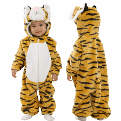 Doladola Baby Strampler mit Kapuze Unisex baby onesie Cartoon Tier Overall Schlafanzüge 2-3 Jahre Tiger Angebot bei HelloDeals