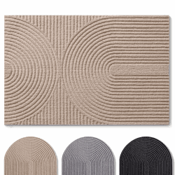 Blumtal Fußmatte 40x60 cm - rutschfeste Schmutzfangmatte - Fußabtreter mit Muster - Fußmatten Haustür - Türmatte aus Polyester - Fußmatte innen/Schmutzfangmatte außen - Fußabstreifer Beige 40 x 60 cm (Rechteckig) Beige Wellen Angebot bei HelloDeals