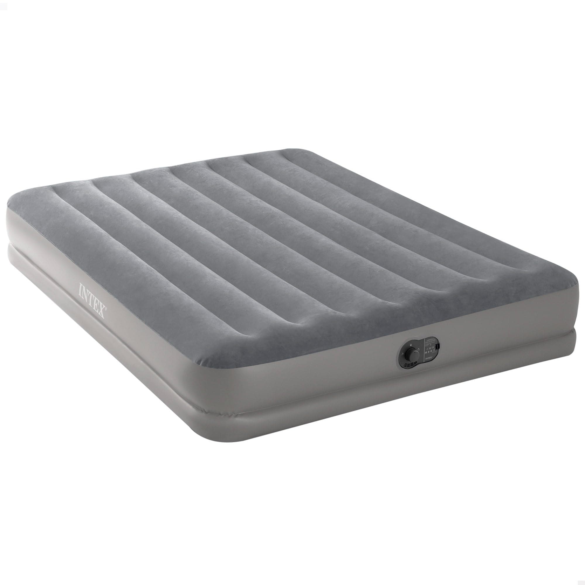 Intex 64114 - Luftbett Selbstaufblasend Doppelbett Dura-Beam Prestige Mid-Rise, mit integrierter USB-Elektropumpe, Geeignet für 2 Person, PVC, Grau, 152x203x30 cm Grau 152x203x30 cm Angebot bei HelloDeals
