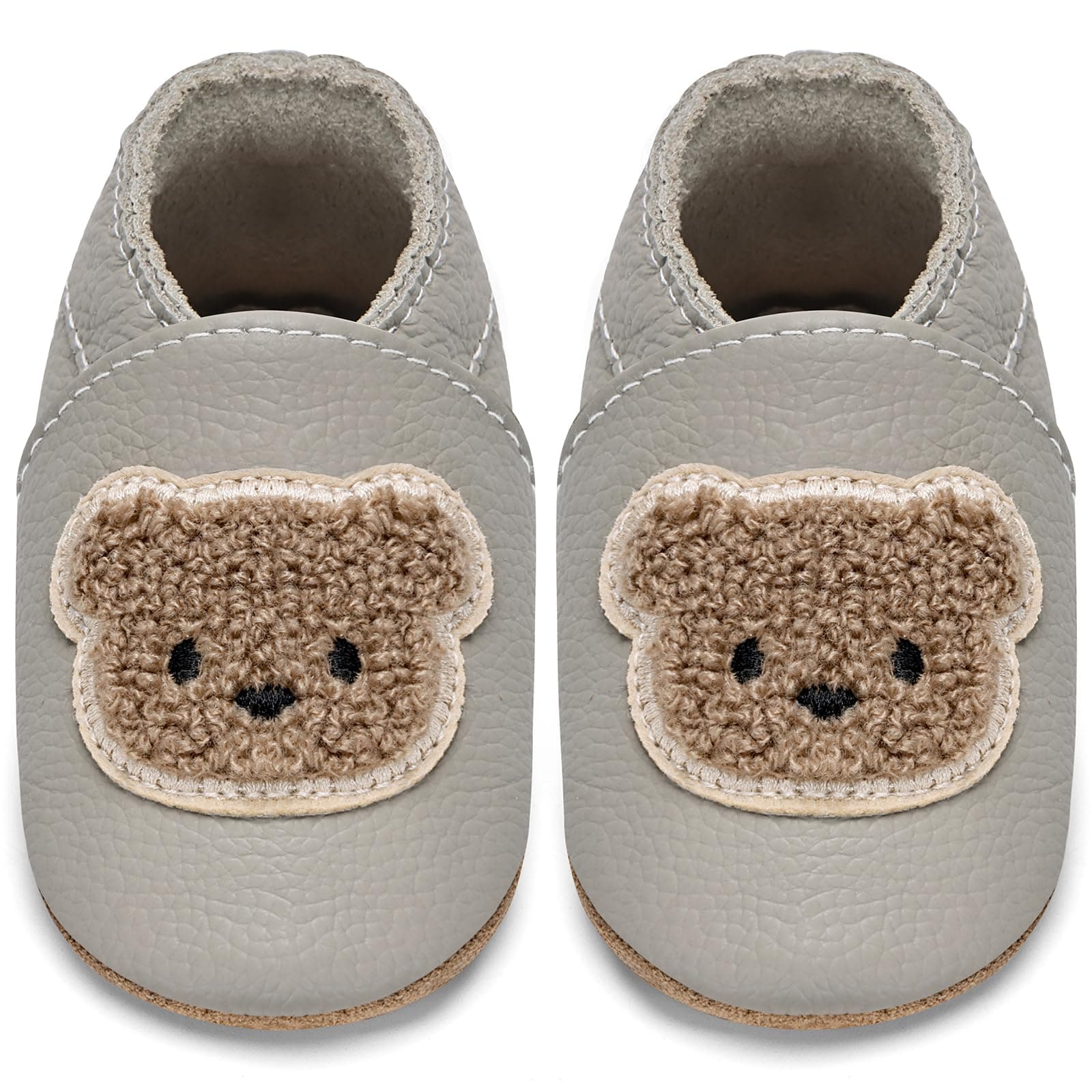 IceUnicorn Krabbelschuhe Baby Lauflernschuhe Jungen Weiche Leder Babyschuhe Kleinkind Lederschuhe mädchen Babyhausschuhe 12-18 Monate G Bär Angebot bei HelloDeals