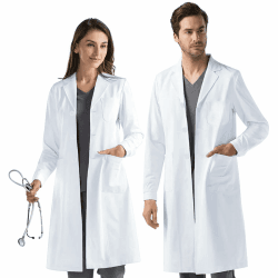 Weißer Laborkittel Ärztemantel Damen Herren Laborkittel Chemie Kittel Labormantel Schutzkleidung für Labor Mantel Hygiene Langarm Medizin Mantel mit Knöpfen und 3 Tasche Kittel Junge Mädchen Weiß-L Angebot bei HelloDeals