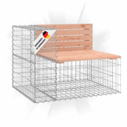 DELUKE Gartenbank Gabionen INO aus Stahl | 92x71x65,5cm Massivholz Douglasie | Gabionenbank Gartenbank mit Sitzfläche aus Gabionen Steinkorb Gabionengitter Ziergabione Drahtkorb befüllbar 92x71x65,5cm BxTxH Douglasie Angebot bei HelloDeals