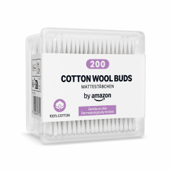by Amazon Wattestäbchen, 100% Baumwolle, 200 Stück 200 Count (Pack of 1) Angebot bei HelloDeals