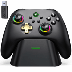 HELLCOOL Controller PC, 2.4GHz Wireless PC Controller mit Ladestation/Hall Joysticks&Trigger/Cooles RGB Licht/1000mAh Akku, Gaming Controller Kompatibel mit PC/Switch 2/Switch/Android/IOS/Handy/Tablet PC300 Angebot bei HelloDeals