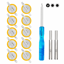 CR1616 Batterien mit Schaft kompatibel mit Game Boy, Gameboy Color GBA mit Sicherheits-Bit-Schraubendreher 3,8 mm 4,5 mm 10 x CR1616 + 3 Schraubendreher Angebot bei HelloDeals