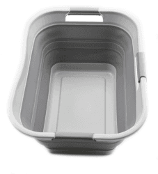 SAMMART 30L Faltbarer Wäschekorb aus Kunststoff – Faltbarer Pop-Up-Aufbewahrungsbehälter/Organizer – Tragbare Waschwanne – Platzsparender Korb/Korb (1, Grau) 1 Grau Angebot bei HelloDeals