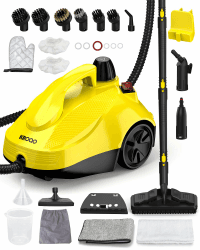 Dampfreiniger mit 23 Zubehörteilen und 5 Meter Netzkabel für die Reinigung von Öfen, Teppichen, Sofas, Polstern, Spielzeug und glatten Böden. Gelb Angebot bei HelloDeals