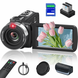 Videokamera 8K Camcorder 64MP 18X Digital Zoom Vlogging-Kamera für YouTube 3,0 Zoll Touchscreen WiFi IR-Nachtsicht Videokamera mit 2,4 G-Fernbedienung, SD-Karte und 2 Batterien DV87F Angebot bei HelloDeals