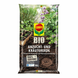 COMPO BIO Anzuchterde und Kräutererde, Erde für Aussaaten, Kräuter, Stecklinge und Jungpflanzen, Blumenerde, Torffrei, 10 Liter Angebot bei HelloDeals
