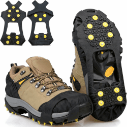 Spikes für Schuhe Winter mit 10 Anti Rutsch Spikes, 2026 Neu Schneeketten für Schuhe, Geeignet Zum Wandern, Wandern, Eisfischen, Schnee, EIS Usw. Winterliche Outdoor AktivitäTen L(39-46) Angebot bei HelloDeals
