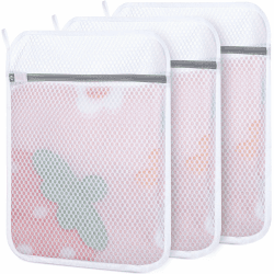 3 Stück Wäschesäcke mit Wabenstruktur, 30 x 40 cm Wäschenetz für Waschmaschine Wäschesack Waschmaschine mit Reißverschluss Wäschebeutel für Feinwäsche BH Socken Unterwäsche 3 Stück - S (30X40CM) Angebot bei HelloDeals