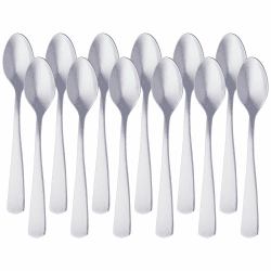 Amazon Basics Kaffeelöffel aus Edelstahl mit quadratischem Rand, 14,2 cm, 12er-Pack 12er-Pack Gerades Design Single Angebot bei HelloDeals