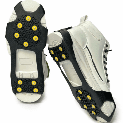 Spikes Für Schuhe Winter, Schuhspikes, Schuhspikes Zum überziehen, Steigeisen für Schuhe, 10 Zähne Schuhkrallen, Eiskralle Spielen Schnee mit Edelstahl Spikes für Wandern, Eisfischen Schwarz L Angebot bei HelloDeals