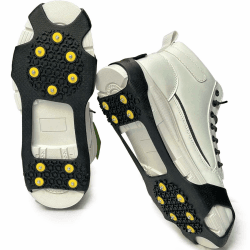 Generisch Spikes für Schuhe Winter Schuhspikes zum überziehen Non-Slip Shoe Grip 2026 Neu Schneeketten für Schuhe Winterliche Outdoor AktivitäTen Suitable for Hiking Steigeisen Eiskrallen für Schuhe Schwarz L Angebot bei HelloDeals