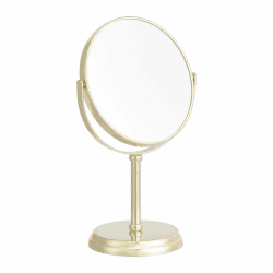 Amazon Basics Rund Tischplatte Montage Kosmetikspiegel, Vergrößerung 1-fach/5-fach, 18.3 x 12.5 cm, goldfarben Angebot bei HelloDeals