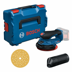Bosch Professional 18V System Akku-Schleifer GEX 18V-150-3 (inkl. 1x Schleifpapier, 1x Staubbox, 1x Schutzring, L-BOXX 162) +Schleifpapier + Staubbox + L-Boxx Angebot bei HelloDeals