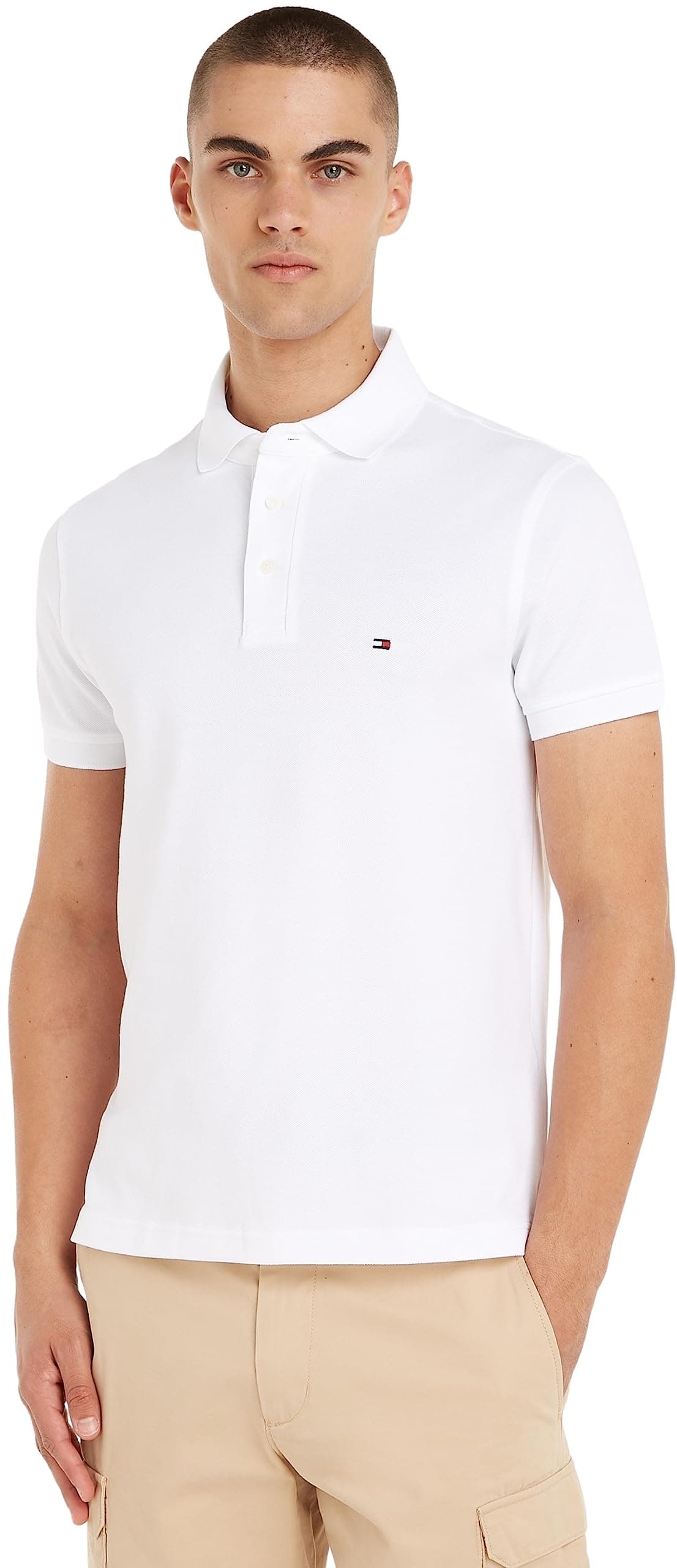 Tommy Hilfiger Herren Poloshirt Kurzarm 1985 Slim Slim Fit M White (White) Angebot bei HelloDeals