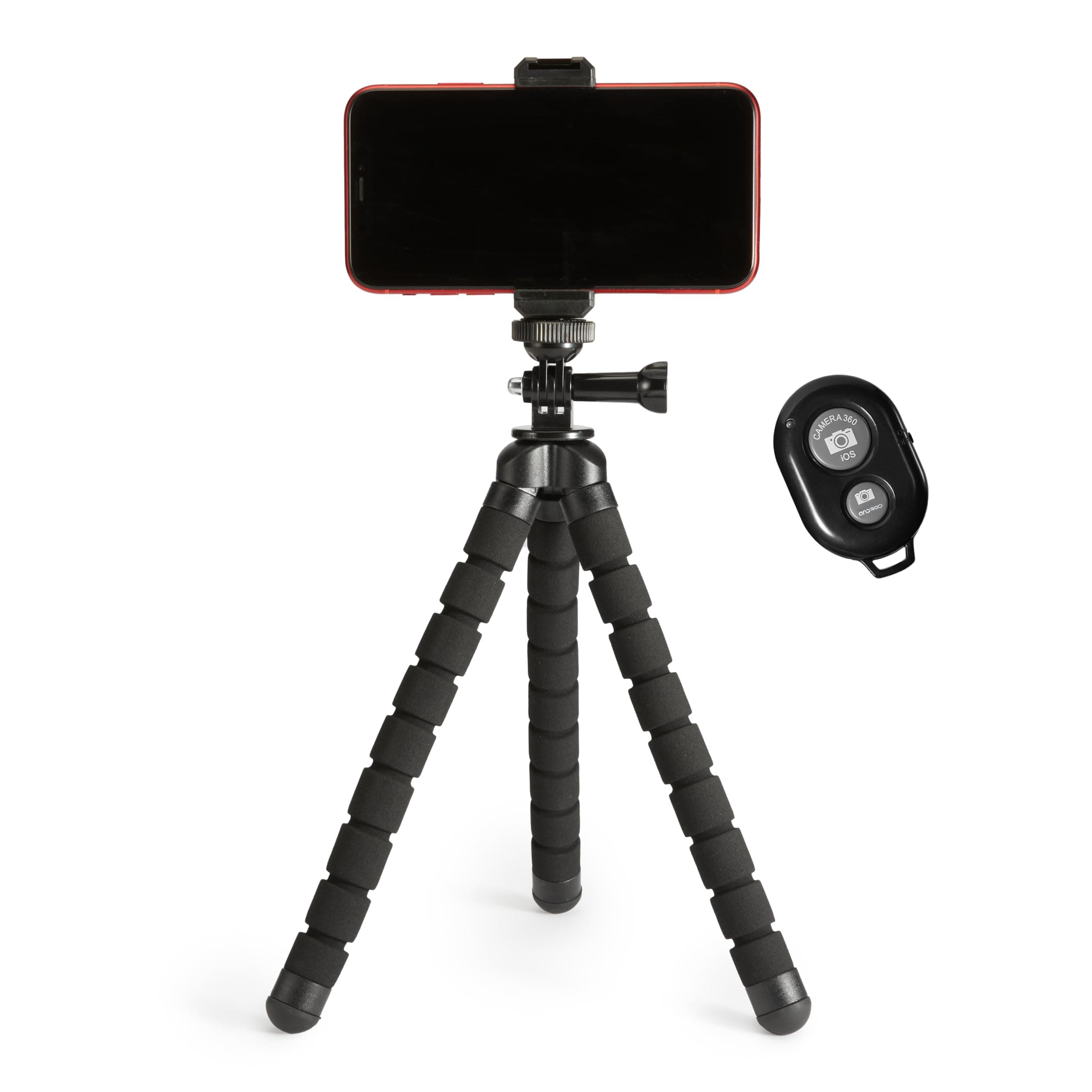Amazon Basics Tragbares und flexibles Stativ, 25,0cm/10,0in, mit kabelloser Fernbedienung und Telefonhalterung, Schwarz Angebot bei HelloDeals