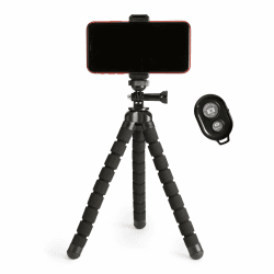 Amazon Basics Tragbares und flexibles Stativ, 25,0cm/10,0in, mit kabelloser Fernbedienung und Telefonhalterung, Schwarz Angebot bei HelloDeals