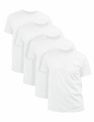 Basic Treasure 4-Pack T-Shirts für Herren 100% Baumwolle, T-Shirt Männer, Tshirt Herren - M, L, XL, 2XL oder 3XL L Weiß Angebot bei HelloDeals