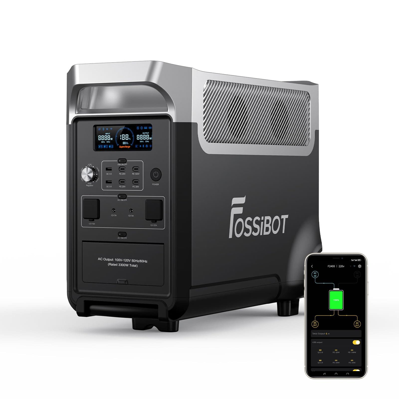 FOSSiBOT F3600 Pro Powerstation, 3840Wh LiFePO4 Tragbare Solargenerator mit 3x230V AC Ausgang 3600W (7200W Peak), Power Station Schnelles Stromspeicher Aufladen für Zuhause, Stromausfall, Reise Angebot bei HelloDeals