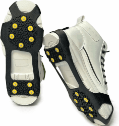 Spikes für Schuhe Winter,Universal Steigeisen 10 Zähne,Anti-Rutsch Schuhspikes für Winter,überziehbare Stretch-Ice-Grips für Schuhe & Stiefel,für Schnee Schneeschuhe,Wandern,Spazieren L(38-41) Angebot bei HelloDeals