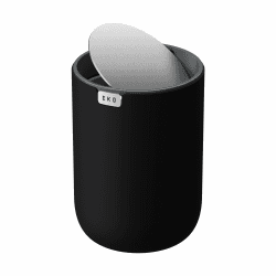 EKO Mini Tischmülleimer mit deckel, 1,5 L Kosmetikeimer Schwarz, Kleiner Tischabfalleimer für Bad, Schreibtisch, Schlafzimmer oder Auto, Mülleimer mit Edelstahl-Sockel, Small Table Bin, Papierkorb sc schwarz 1.5 Liters Angebot bei HelloDeals