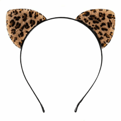 Leoparden-Stirnband Tier-Stirnband Kurzplüsch Haarreif Leopard Katzenohr Stirnbänder, Haarreif Damen Tier, Leoparden Ohrstirnbänder Hair Hoops, für Halloween Karneval Cosplay Braun Einheitsgröße Angebot bei HelloDeals