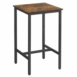 VASAGLE Bartisch, Stehtisch, Küchentisch, hoch, mit Stahlgestell, 60 x 60 x 106 cm, einfache Montage, für Küche, Wohnzimmer, Industrie-Design, vintagebraun-schwarz LBT035K01 60 x 60 x 106 cm Vintagebraun + Schwarz Angebot bei HelloDeals