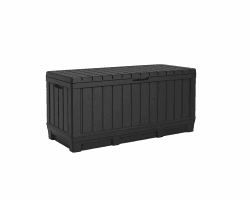 Koll Living Gartenbox Kentwood 350 Liter Stauraum anthrazit - kompakte Aufbewahrungsbox mit viel Platz für Sitzauflagen, Gartengeräte oder Kinderspielzeug - hält den Inhalt trocken & gut belüftet Angebot bei HelloDeals
