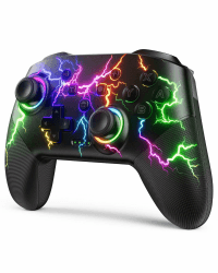 VOYEE Switch Controllers kompatibel mit Switch/Lite/OLED/Windows, 1000mAh Programmierbar RGB Blitz LED, Drahtloser Pro Controller mit Eine Schlüsselpaarung Vibration Aufwachen mehrfarbig Angebot bei HelloDeals