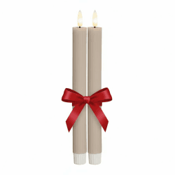 Star LED – Echtwachs Stabkerzen Set 2 Stück, flackernde Flamme, warmweiß, Timer, batteriebetrieben, sichere Dekokerzen für Wohnzimmer, Hochzeit, Innenbereich Beige Angebot bei HelloDeals