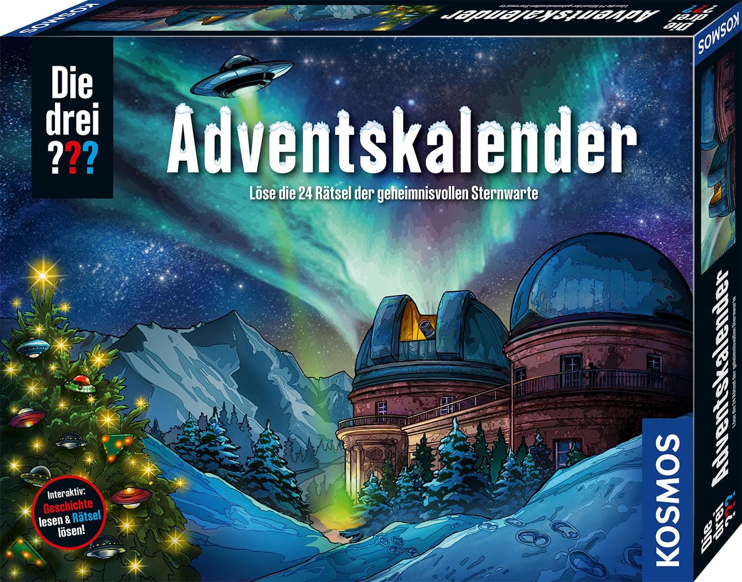 Die DREI ??? Adventskalender von Kosmos 632656, Löse die 24 Rätsel der geheimnisvollen Sternwarte, Spielzeug- und Rätsel-Adventskalender für Kinder, Fragezeichen Angebot bei HelloDeals