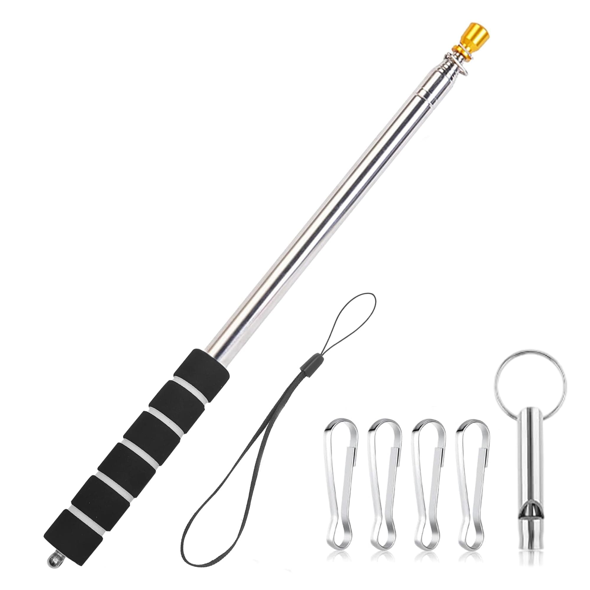 Telescopic Flagpole, Flagge Stange,Flaggen Stab,Telescopic Pole 3 m for Travel, Outdoor Activities, Lessons, Training Schwarz Angebot bei HelloDeals
