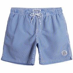 MaaMgic Badehose Herren Badeshorts Männer 18cm Innenlänge Badehosen Für Herren Schnelltrocknend Boardshorts Surfen Strandhose Mit Mesh-Futter Blau Gestreift L Angebot bei HelloDeals
