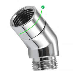 Duschkopf-Adapter, 135-Grad-Winkeladapter aus massivem Messing, G1/2" Duschkopf-Verlängerungsverbinder (verchromt) (drehbar) Angebot bei HelloDeals