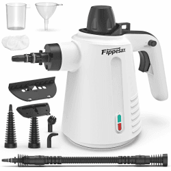 Handdampfreiniger, 350 ml, 3,5 bar Handdampfreiniger mit 9 Zubehörteilen Chemiefreier Dampfreiniger für den Hausgebrauch auf Böden, Teppichen, Fenstern, Möbeln und in Küchen (Weiß) Angebot bei HelloDeals
