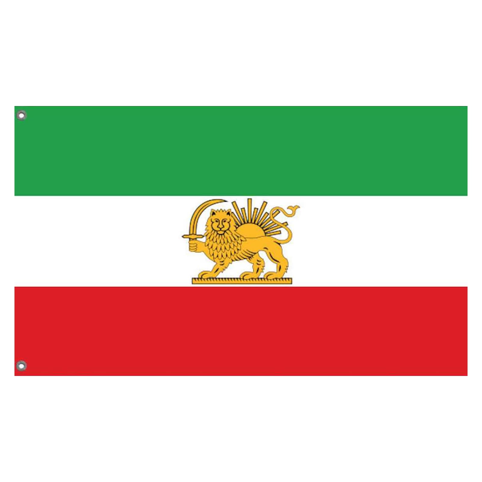 Iranische Flagge-Alte Historische Iran-Flagge und Ehemalige Iran-Flaggen mit Löwen-Sonnen-Krone, Stabile Doppelnähte und Premium-Polyester-Gartenflaggen, leuchtende Farben für Outdoor-Dekoration Einheitsgröße B Angebot bei HelloDeals