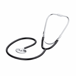 Medi-Inn Flachkopf-Stethoskop SCHWARZ - ultraleicht, nickelfrei, flaches Bruststück, 1-Schlauch-Y-System, weiche Ohroliven Angebot bei HelloDeals