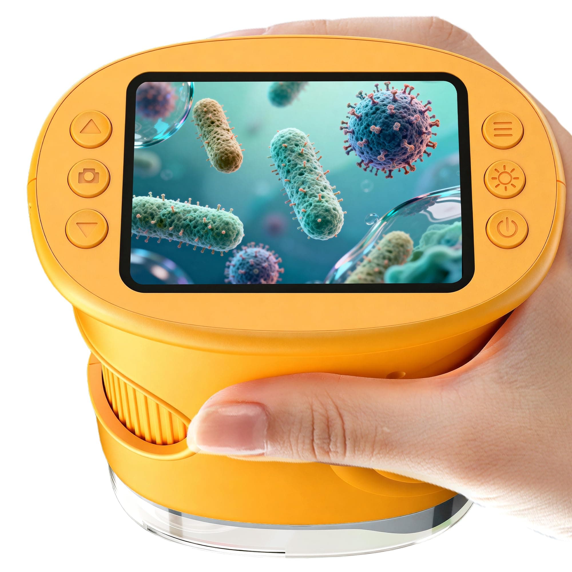 1000X Kinder Handy Mikroskop Lupe: Digitale Taschenmikroskop mit 2.0" IPS Bildschirm & 8 LED Licht - Geschenk ab 3-6 6-12 Jährige - Mini Magnifying Glass - Kids Gartenspielzeug Orange Angebot bei HelloDeals